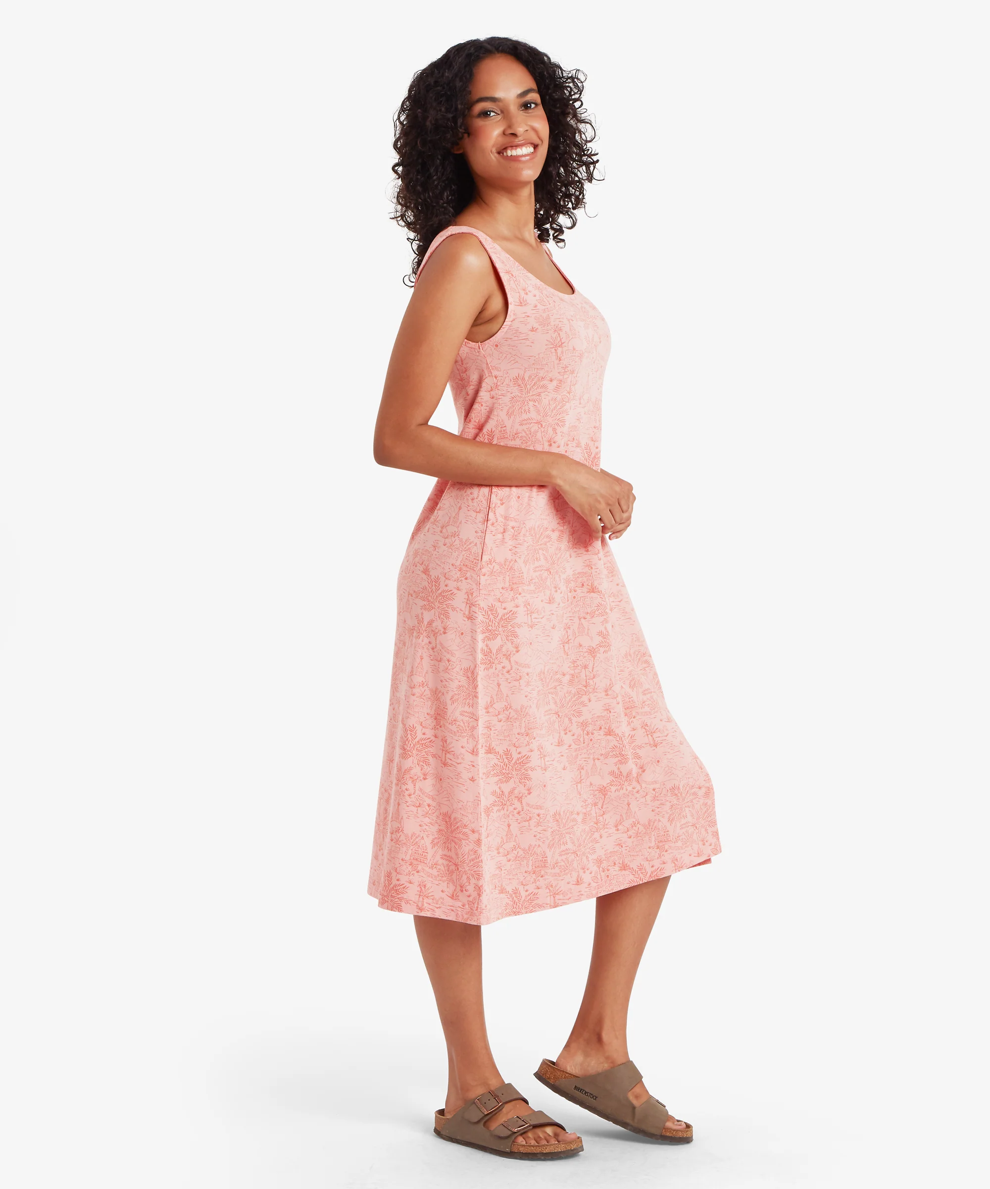 Neha Long Tank Dress - Rose Gold Toile - Image 3