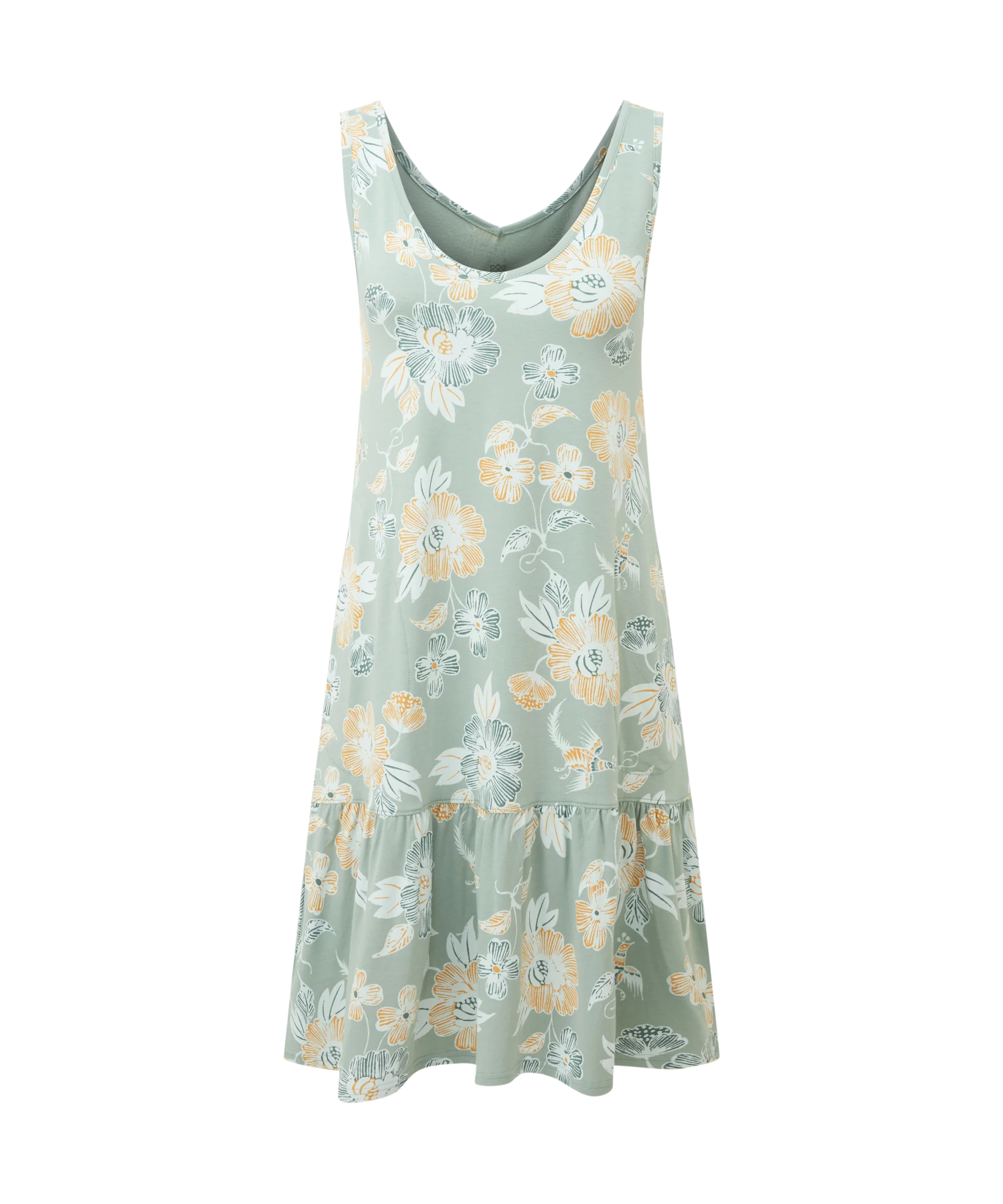 Neha Ruffle Dress - Celery Floral