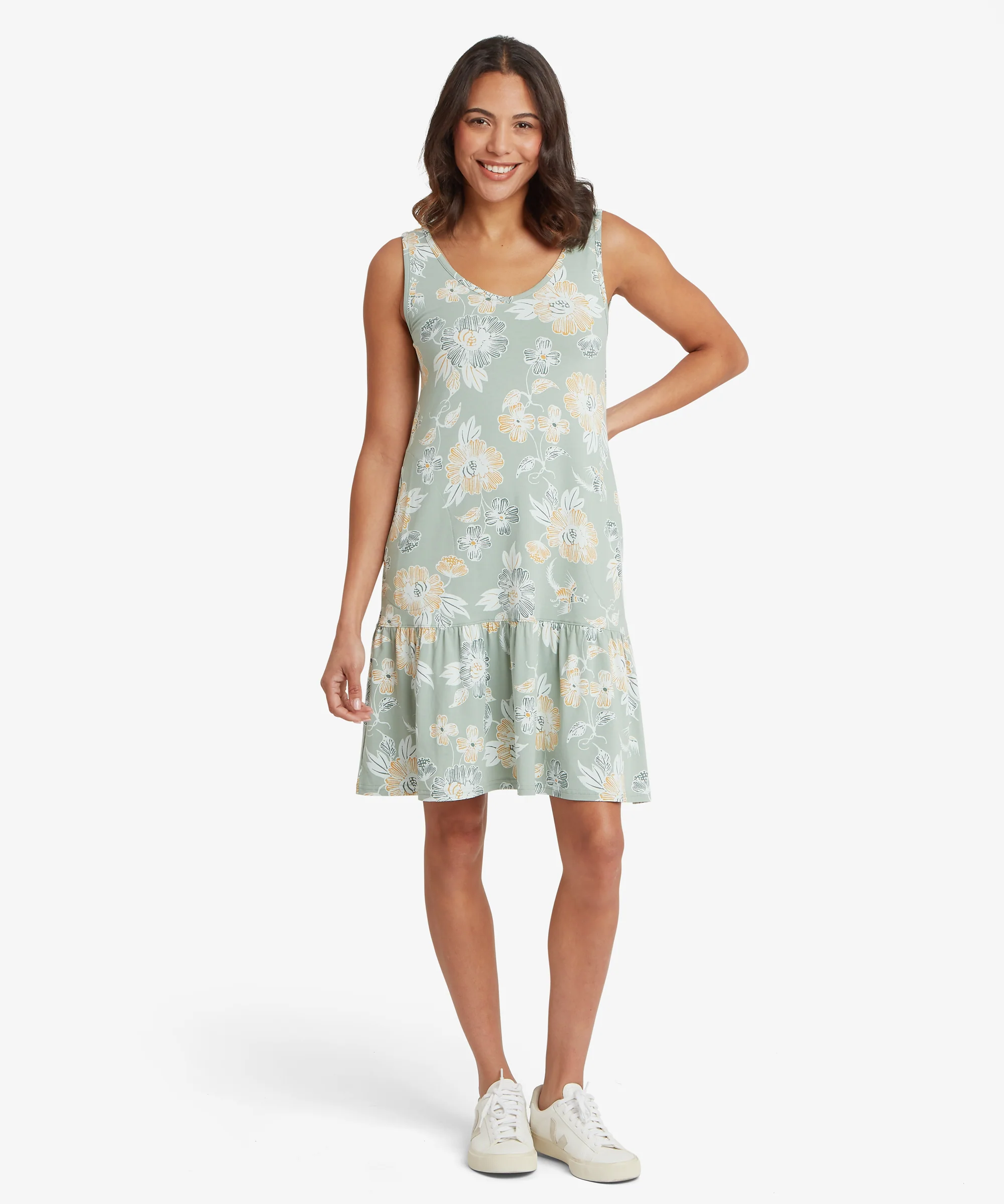 Neha Ruffle Dress - Celery Floral - Image 2