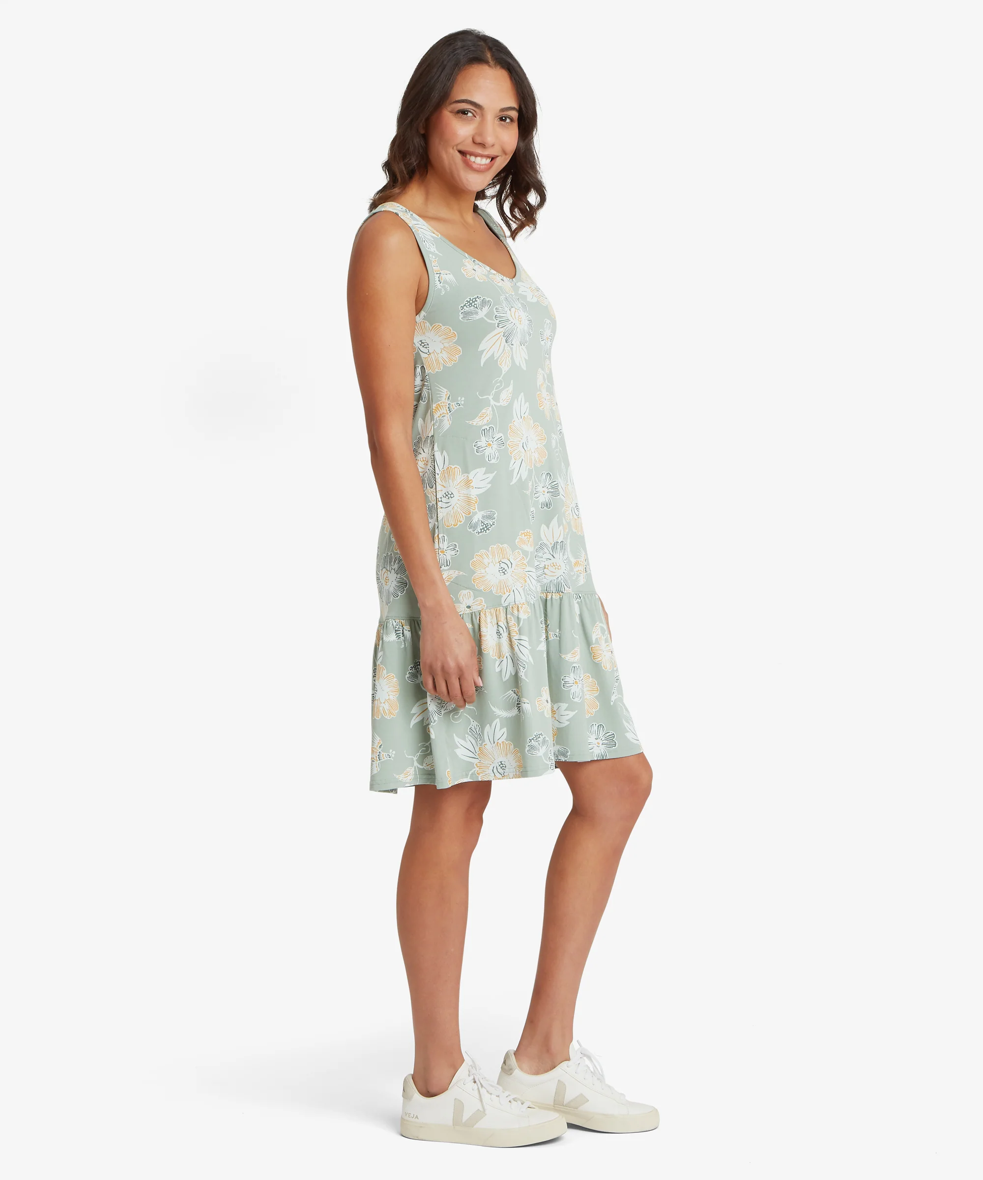 Neha Ruffle Dress - Celery Floral - Image 4