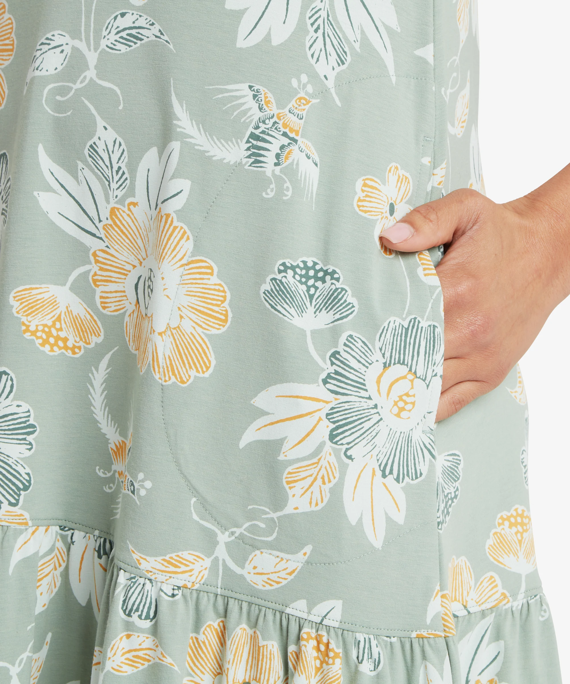 Neha Ruffle Dress - Celery Floral - Image 7