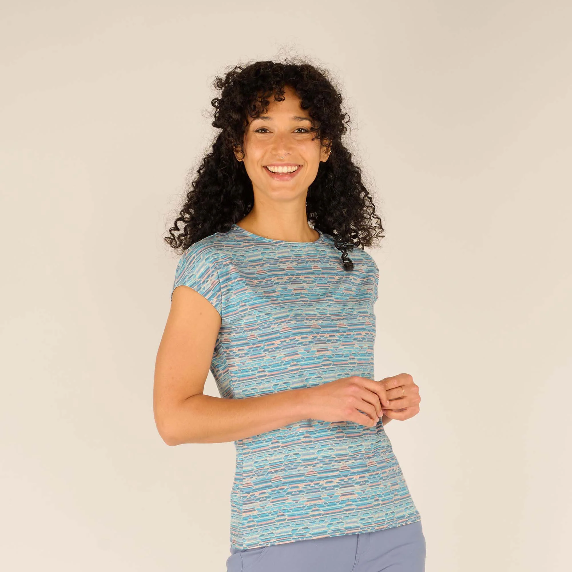 Neha T-Shirt - Haze Tribal Geo - Image 2