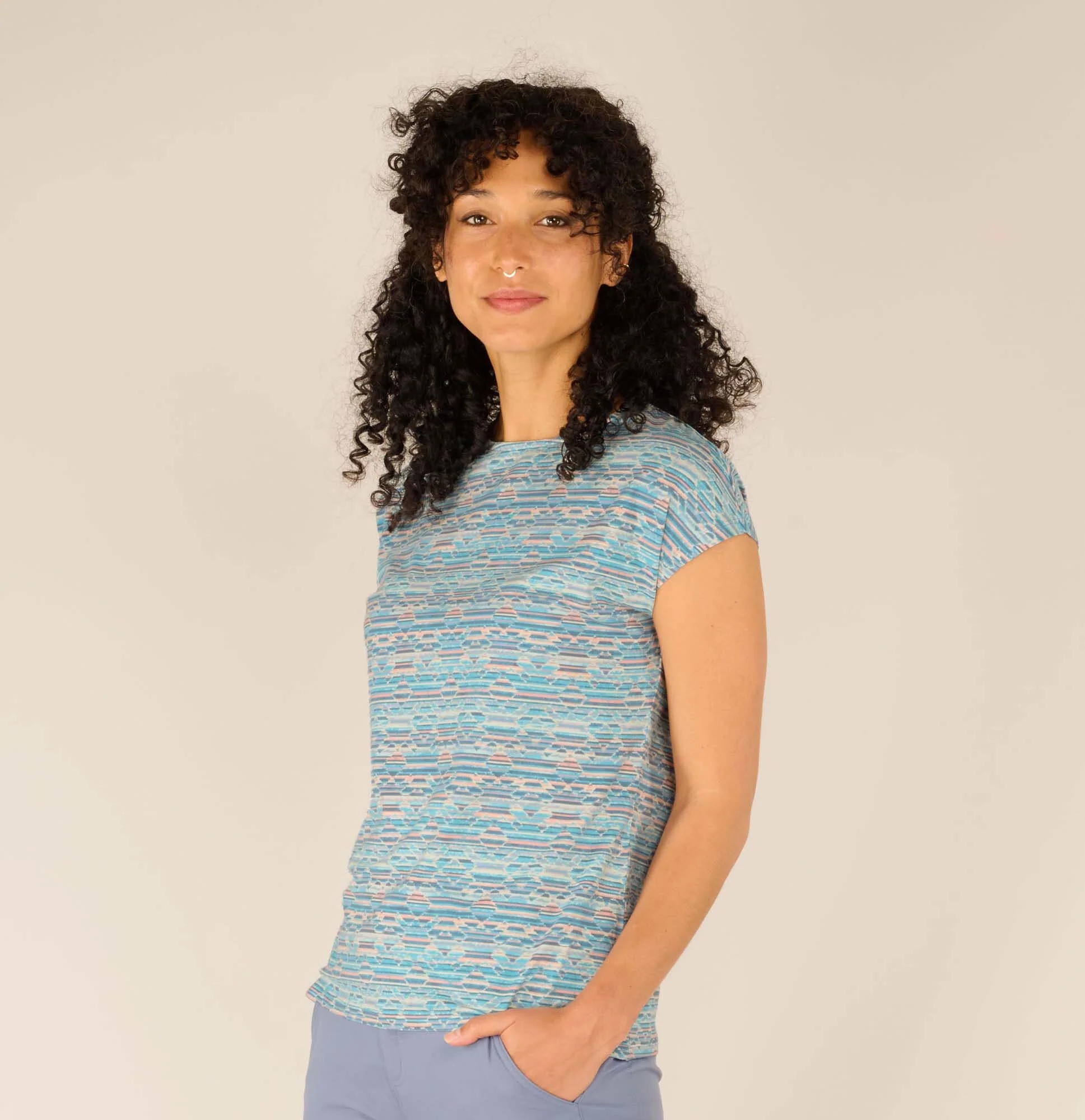 Neha T-Shirt - Haze Tribal Geo - Image 3