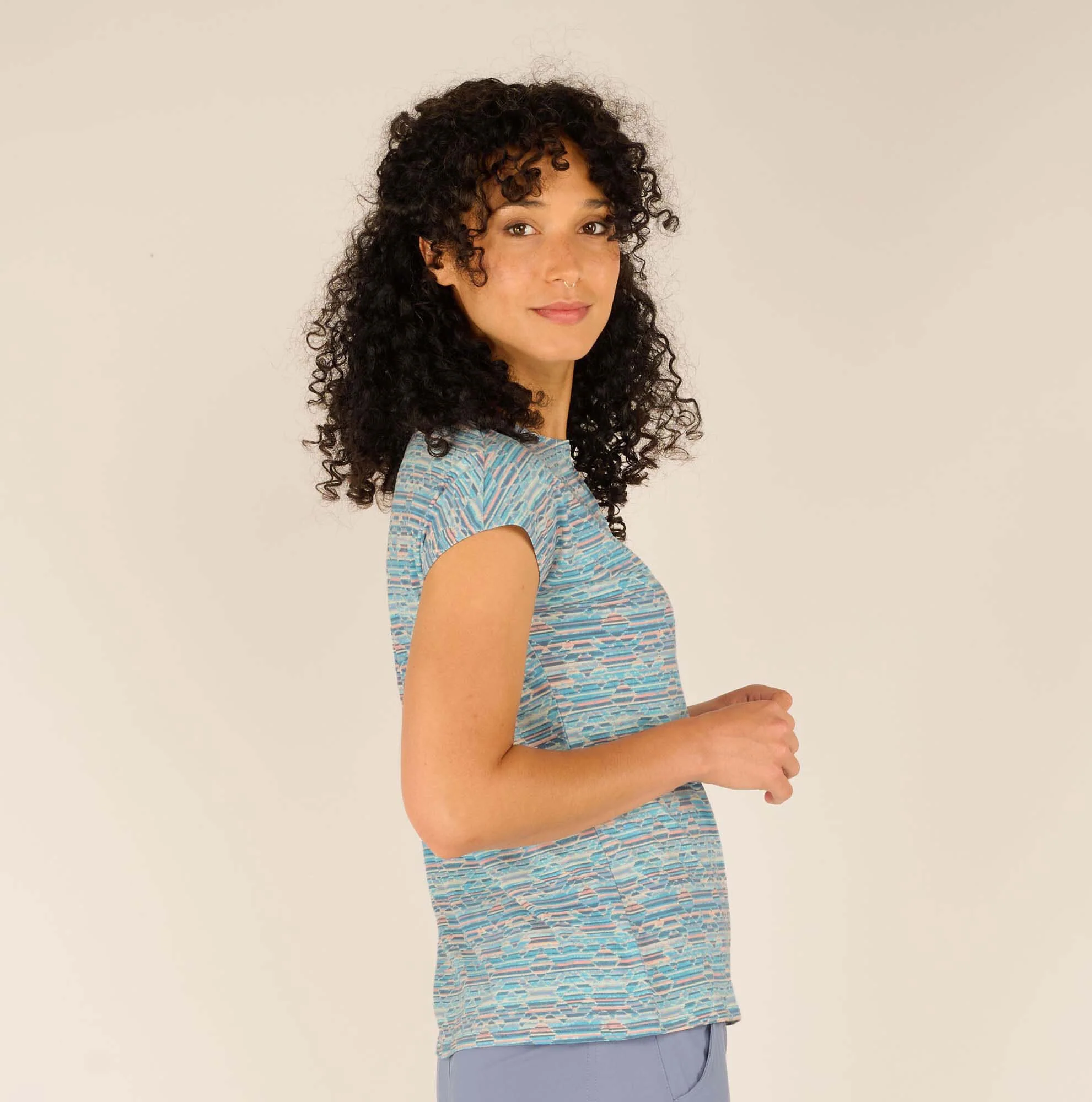 Neha T-Shirt - Haze Tribal Geo - Image 4