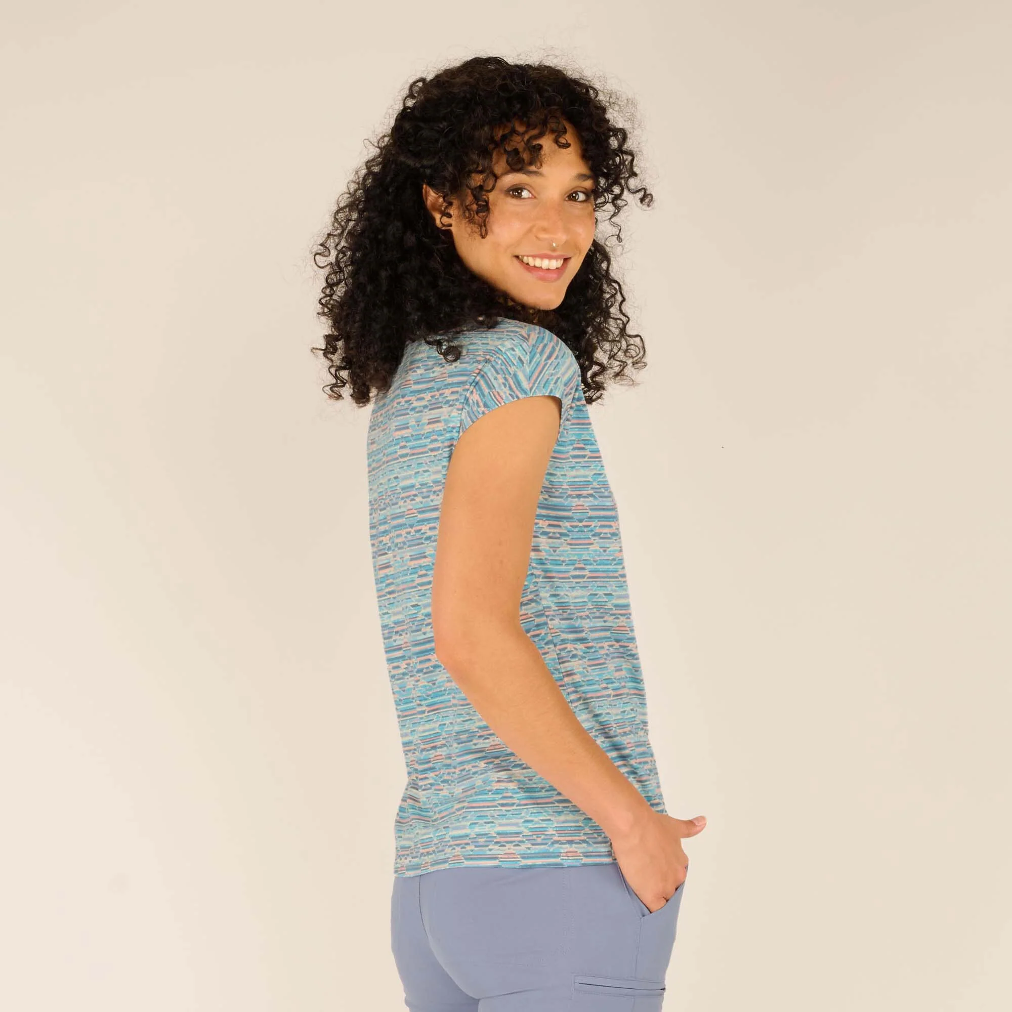 Neha T-Shirt - Haze Tribal Geo - Image 6
