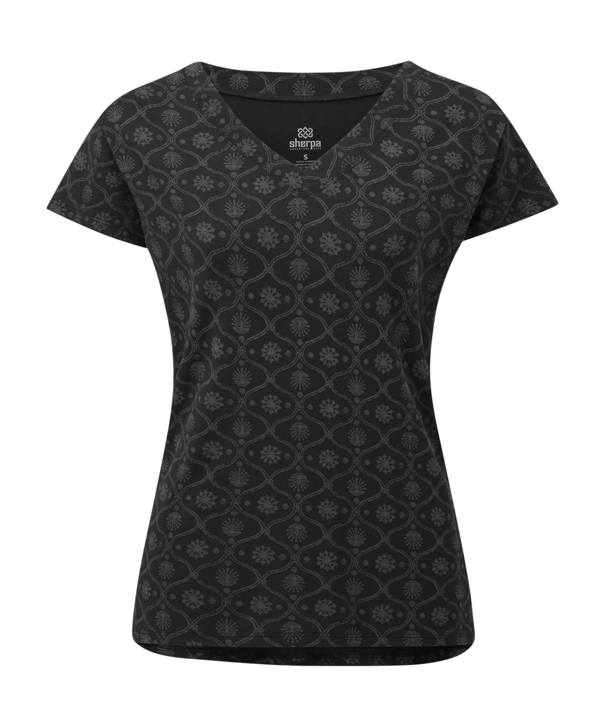 Neha V-Neck T-Shirt - Black Sublime
