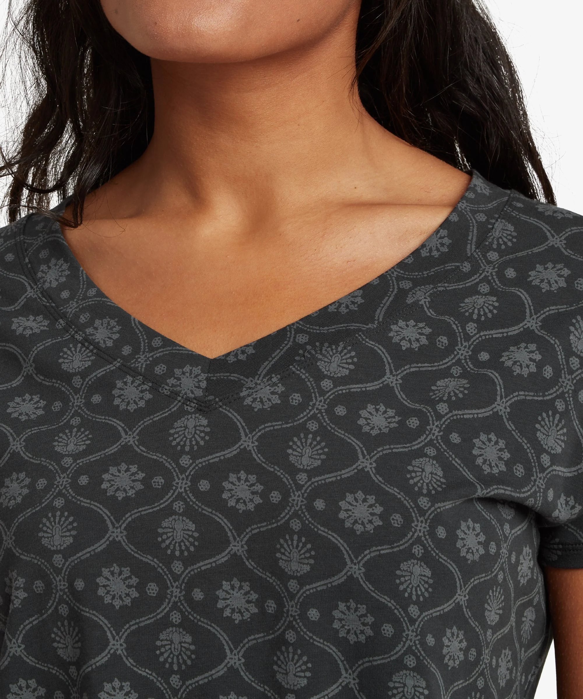 Neha V-Neck T-Shirt - Black Sublime - Image 6