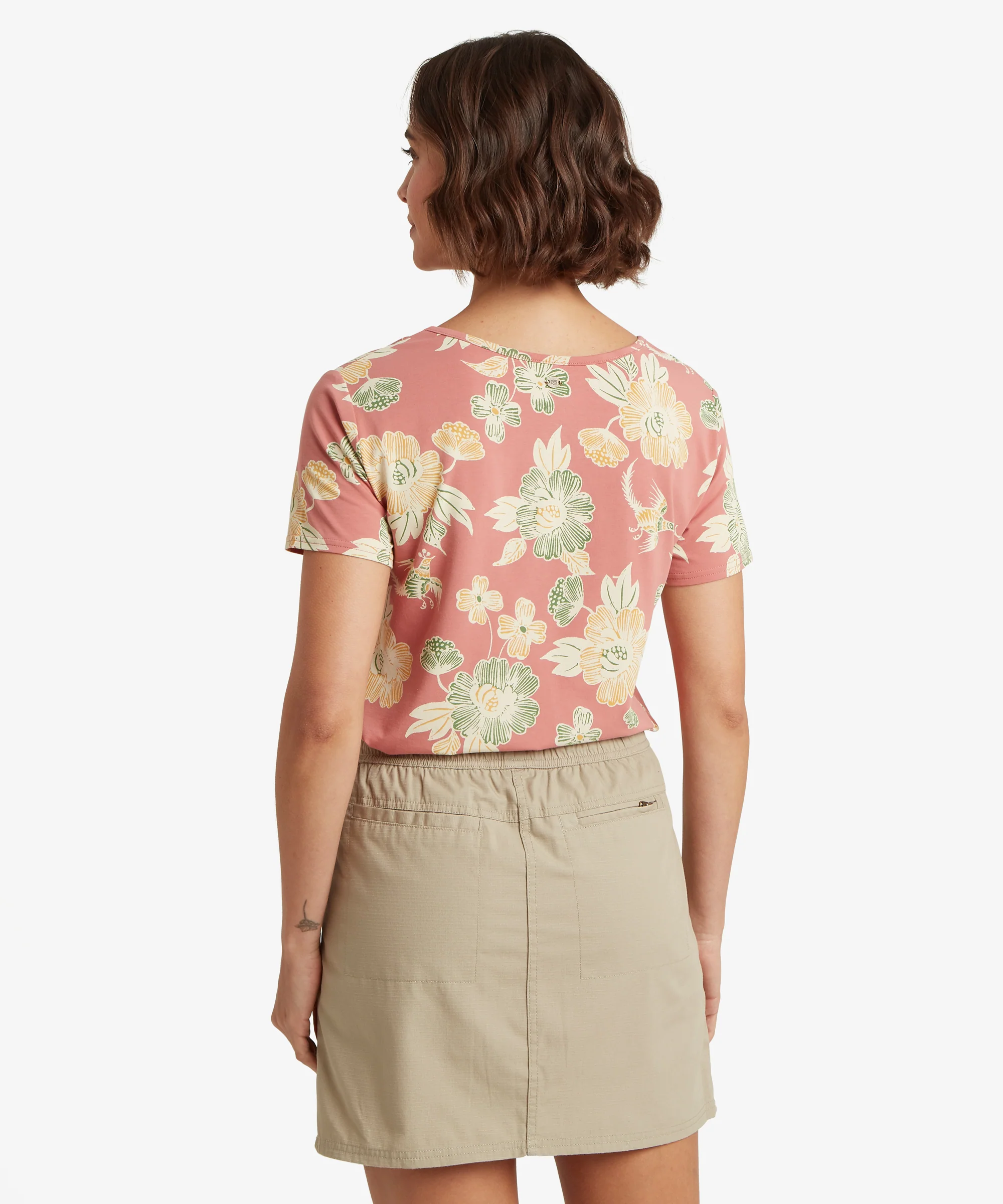 Neha V-Neck T-Shirt - Floral Brick Dust Floral - Image 5