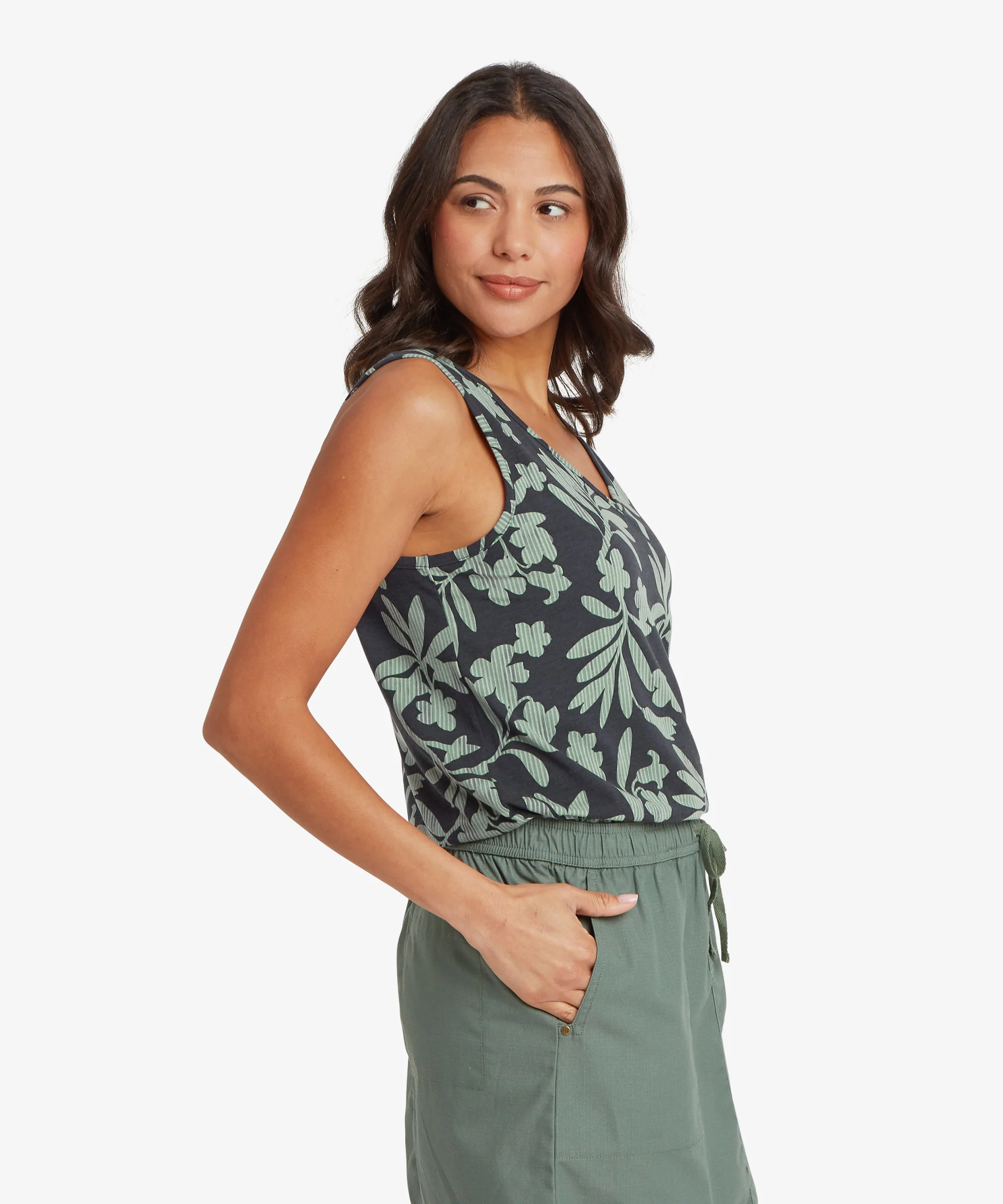 Neha V-Neck Tank Top - Black Gurans - Image 4