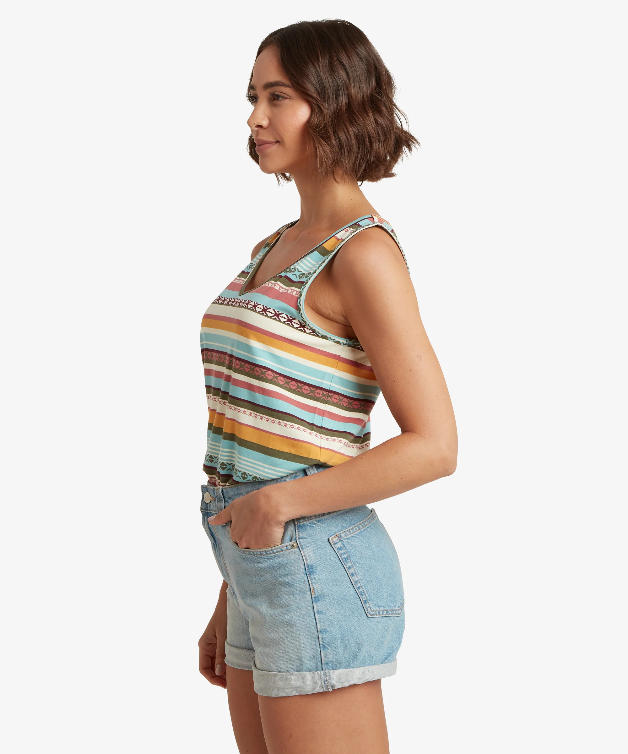Neha V-Neck Tank Top - Evergreen Indreni - Image 4