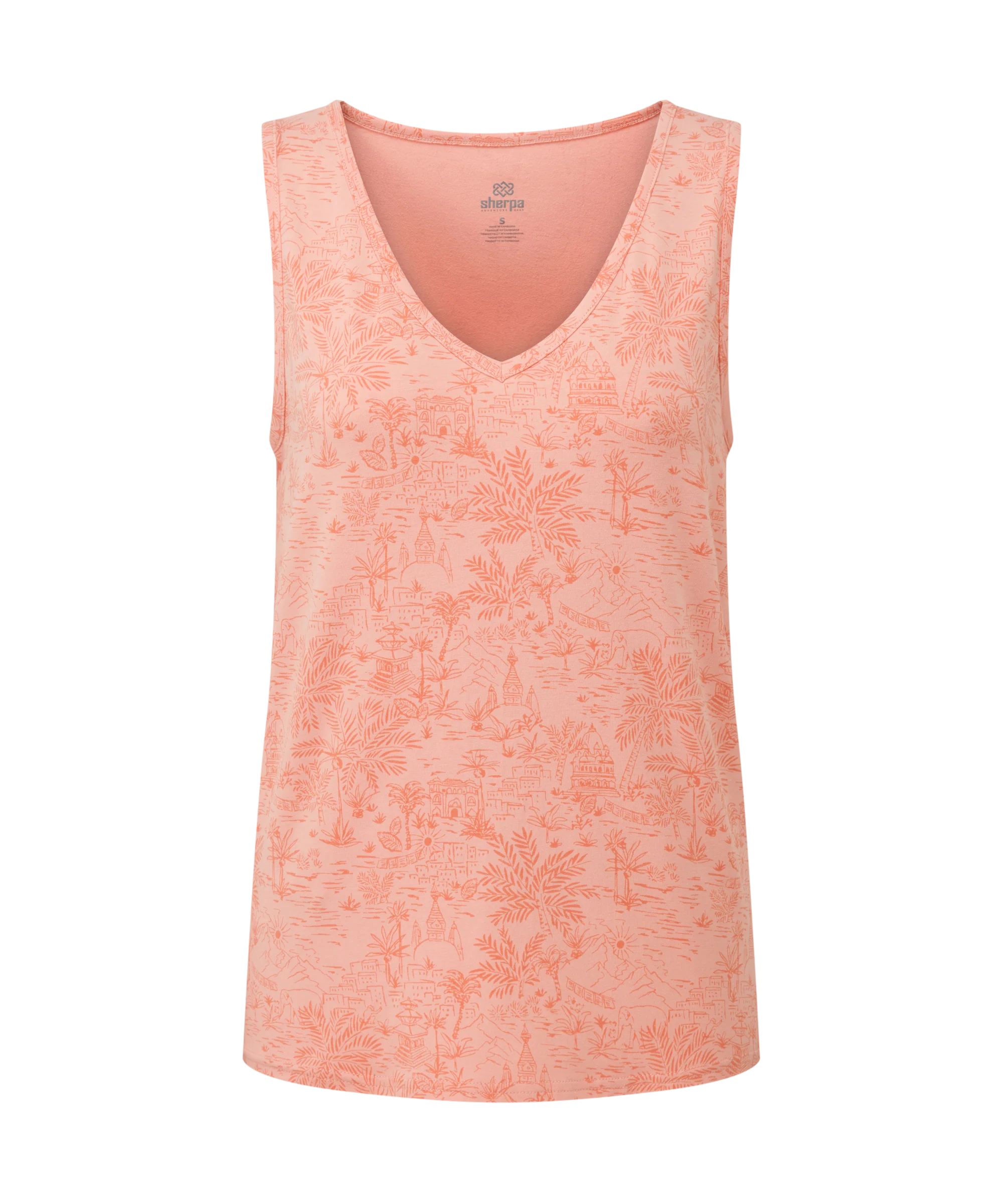 Neha V-Neck Tank Top - Rose Gold Toile