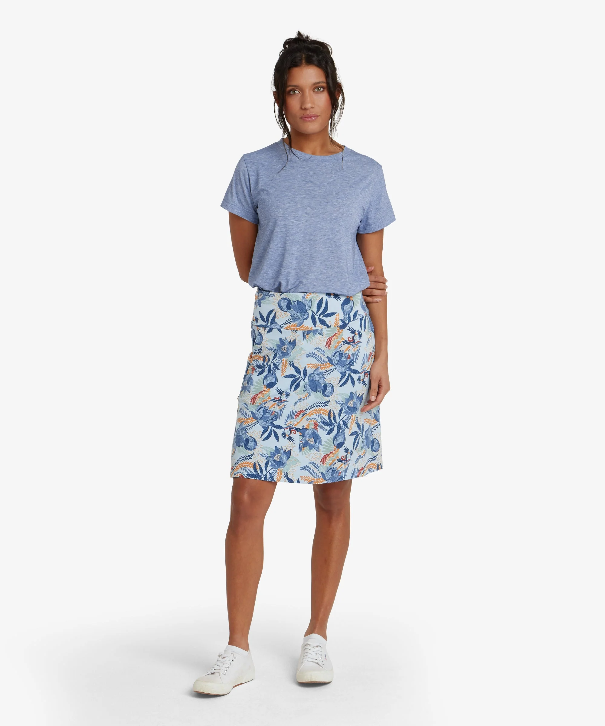 Padma Pull On Skirt - Seaport Blue Peacock - Image 3