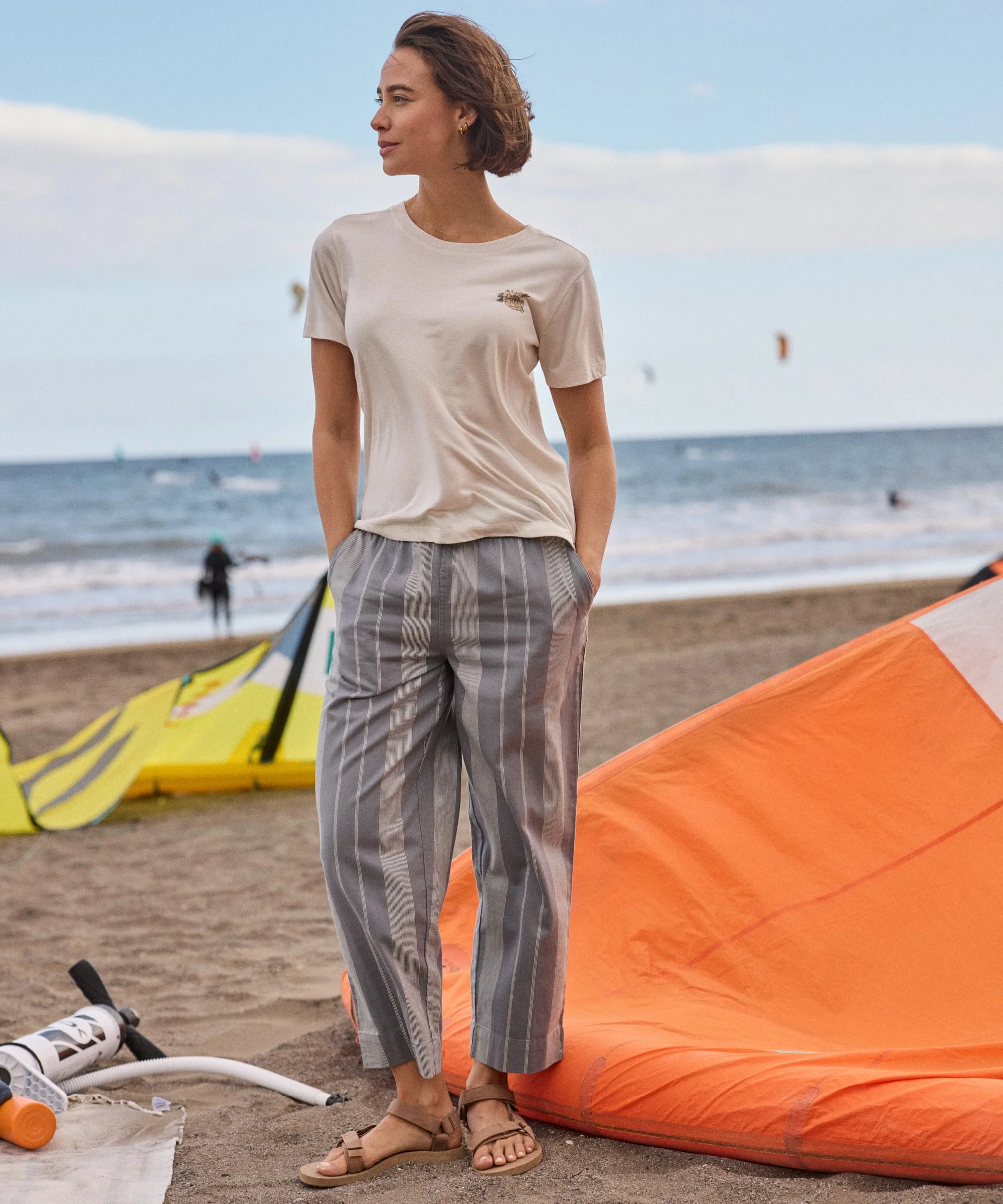 Palmo Ankle Pull On Pants - Stormy Stripe - Image 3