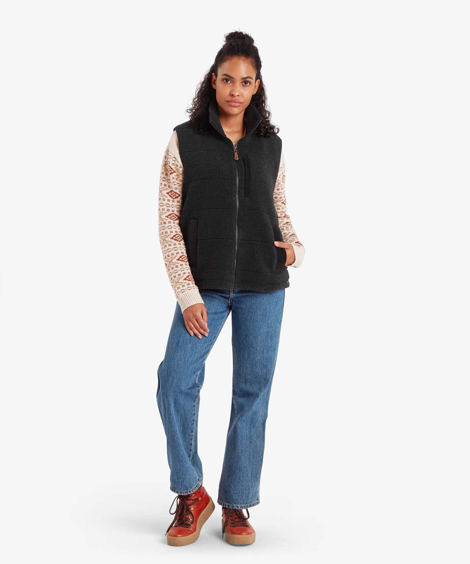 Rangeli Fleece Vest - Black - Image 3