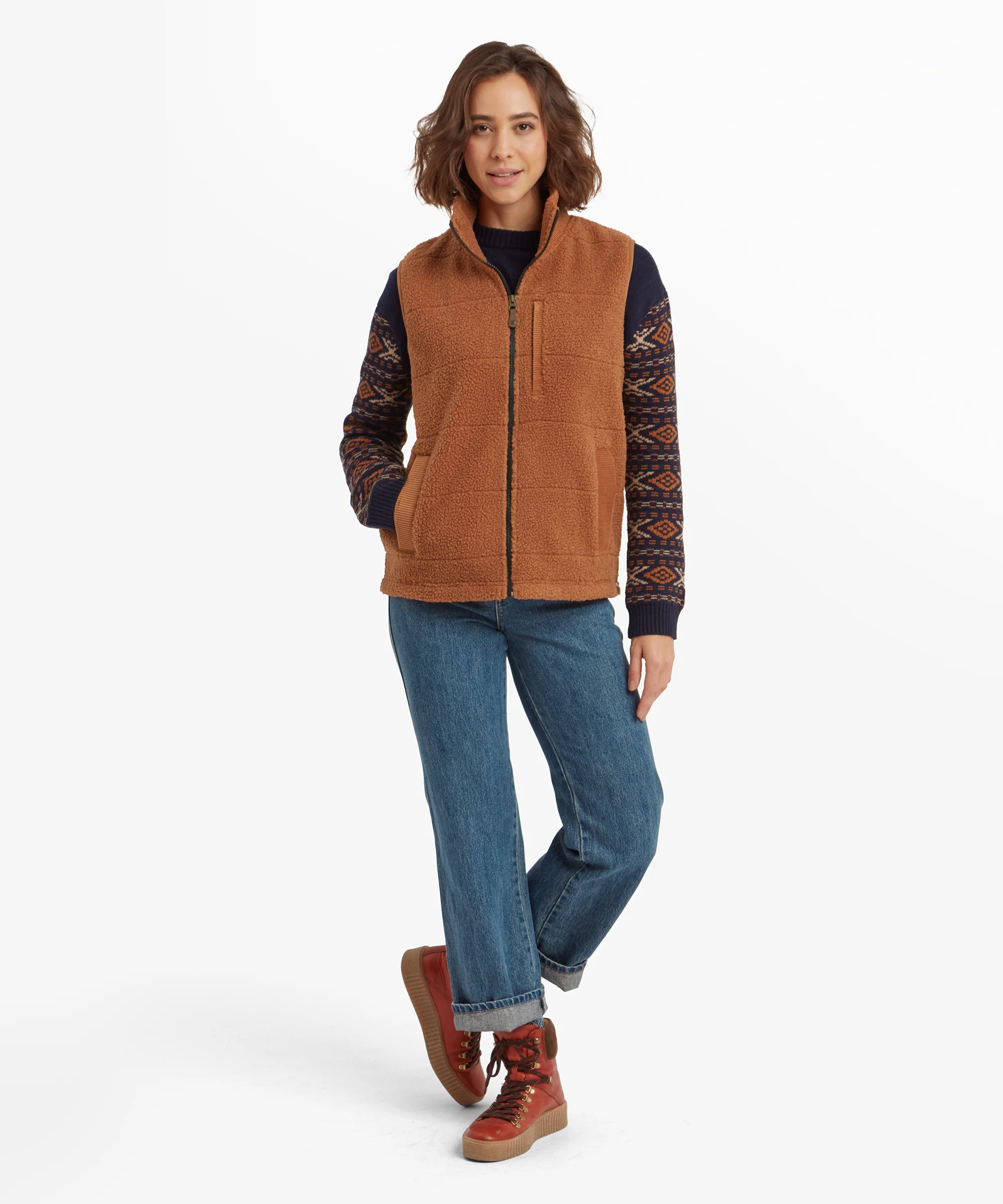 Rangeli Fleece Vest - Mocha - Image 3