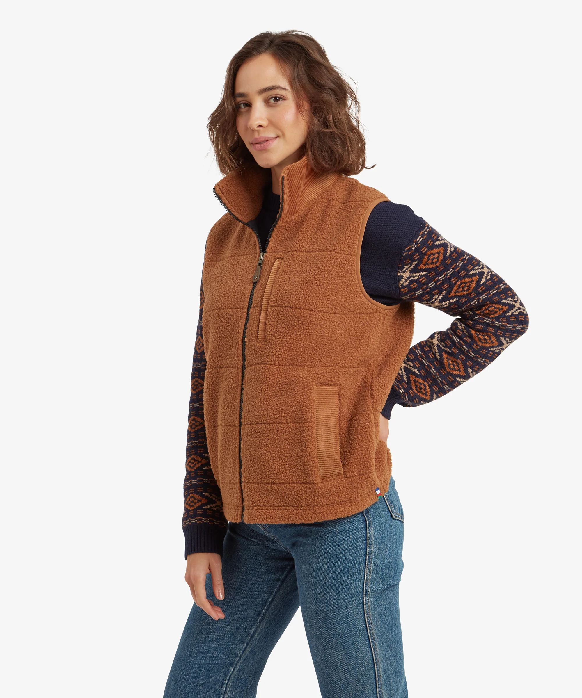 Rangeli Fleece Vest - Mocha - Image 4