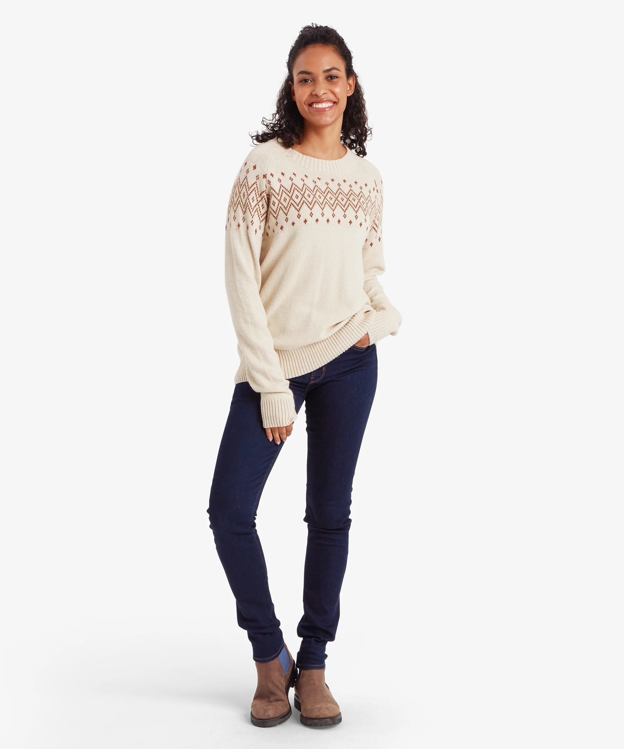Yeshe Crew Neck Sweater - Ecru - Image 3